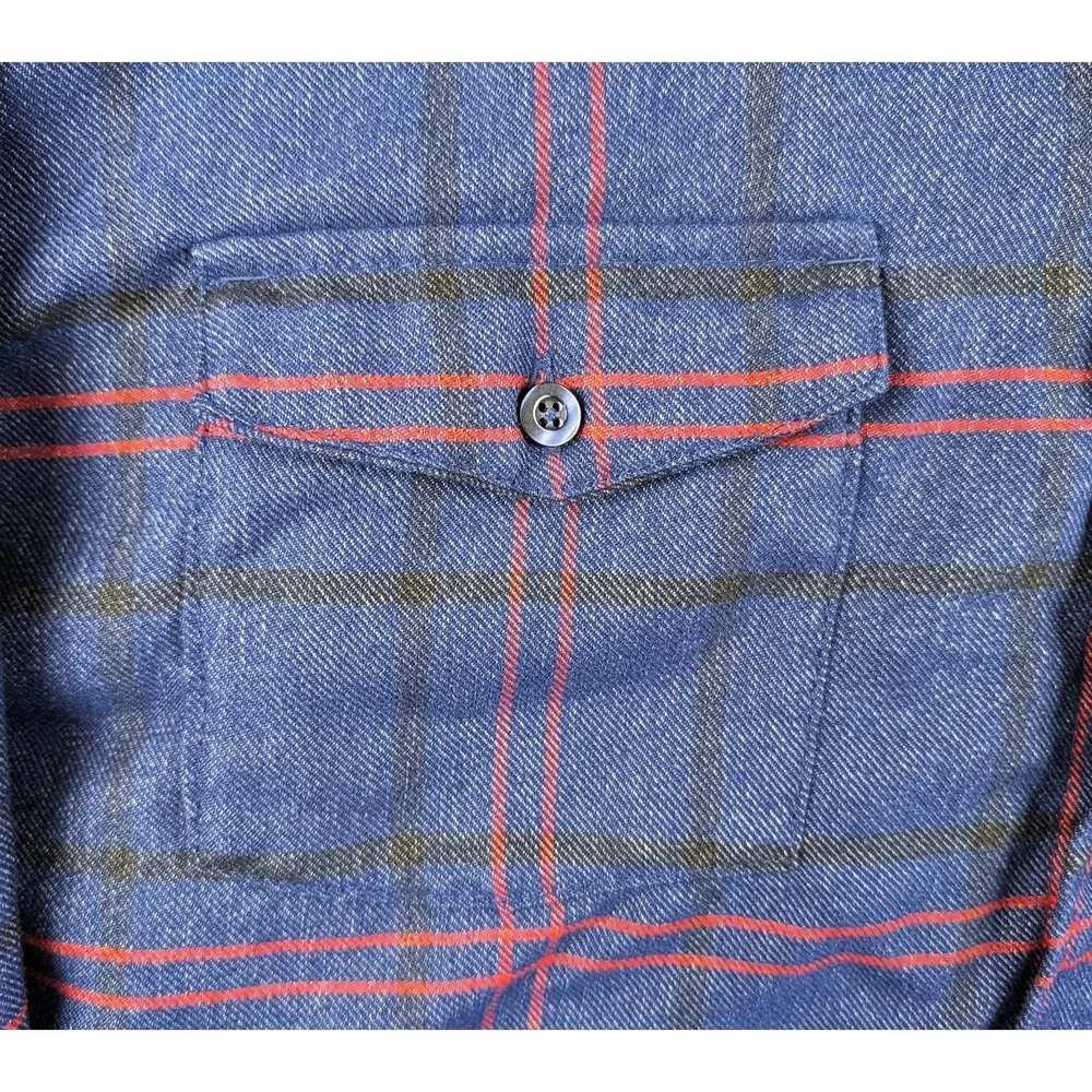 Vintage Nike SB XL Skateboard Button Shirt Long Sleeve Red Blue Plaid Flannel